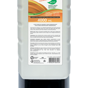 Sabonete Desengraxante 4 Litros Refil Nutriex Citric Power